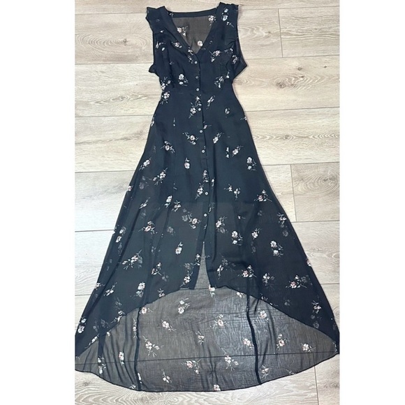 Abercrombie & Fitch Dresses & Skirts - Abercrombie & Fitch Floral Sheer Hi-Low Button Up Maxi Dress